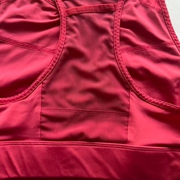 Fabletics Pink Racerback Trinity High Impact Sports Bra Mesh Pocket Medium - Picture 7 of 9